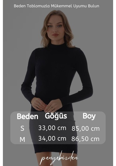 Penyebizden Kadın Kaşkorse Elbise-lacivert