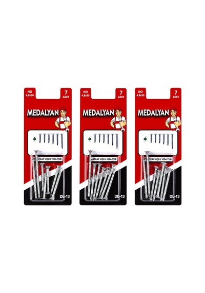 Medalyan Vida Matkap Uçlu 4.8x50 Mm 7 Parça- 12'li Paket 4.8 x 50