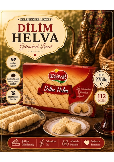 Belemir Vanilyalı Dilim Helva 2750 G