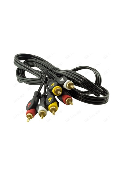 BK Teknoloji 3RCA Erkek 3 RCA Erkek Kompozit Ses Video AV Kablosu  3 M