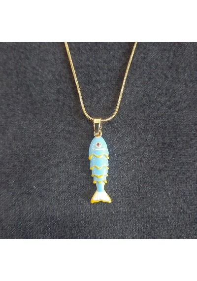 Stainless Steel Çelik Kolye Balık Gold