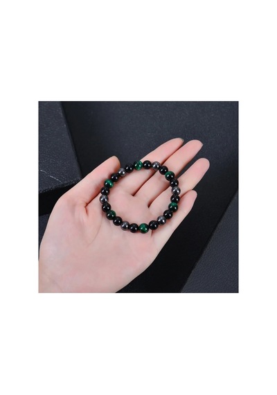 Yıwu En Trendy 8mm Kaplan Gözü Taşı Siyah Manyetikli Bilezik Moda 3 De Renkli Geçmeli Koruma Haki