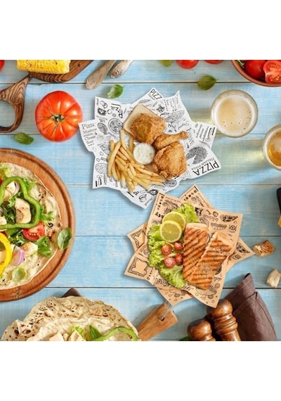 100 Adet Vintage Gazete Desenli Yağ Geçirmez Sunum Kağıdı 25x35 Cm Hamburger, Fast Food, Mangal Ve Paket Servis İçin Gıda Altlığı Açık Gri 100 Adet Vintage Gazete Desenli Yağ Geçirmez Sunum Kağıdı 25x35 Cm Hamburger, Fast Food, Mangal Ve Paket Servis İçin Gıda Altlığı Açık Gri