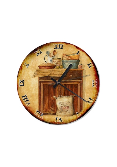 Mutfak Dolabı Retro Duvar Saati (408148902) Çok Renkli
