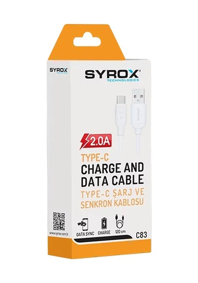 Syrox C83 2.0a Type-c Eco Şarj & Data Kablosu