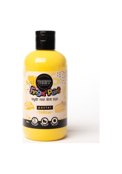 4'lü Mammacomica Yıkanabilir Parmak Boyası-4 250ml- 3'lü Sünger Roller