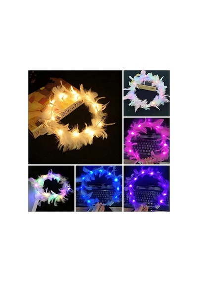 Led Işıklı Rengarenk Yanan 3 Fonksiyonlu Otrişli Parti Tacı Pembe Renk 12x12 Cm 0  -  99
