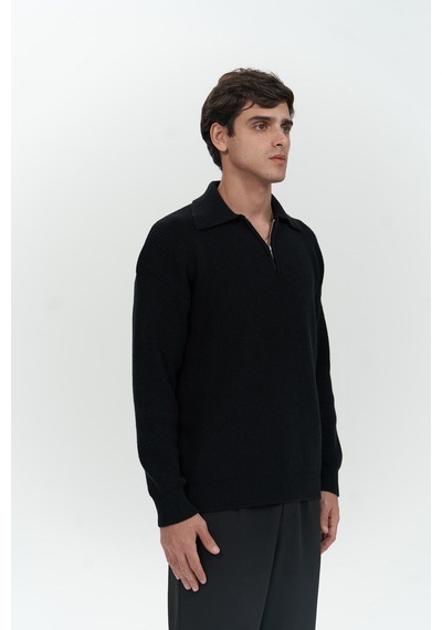 Mai Collection Mai Studios Co. Oberon Polo Yaka Yarım Fermuarlı Siyah Erkek Triko Kazak Siyah Mai Collection Mai Studios Co. Oberon Polo Yaka Yarım Fermuarlı Siyah Erkek Triko Kazak Siyah