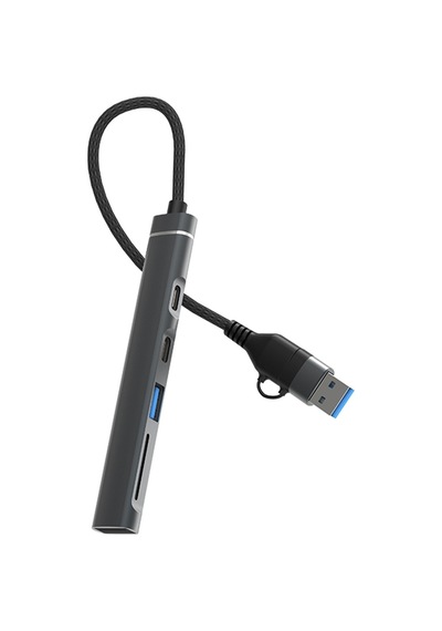 Dm Chb025 Usb-a Ve Type-c Girişli 2 Type-c 1 Usb-a Sd Micro Sd Tf Kart Okuyucu Çoklayıcı Dönüştürücü