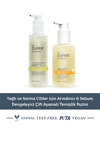 Yağlı Ve Karma Ciltler İçin Arındırıcı & Sebum Dengeleyici Çift Aşamalı Temizlik Rutini