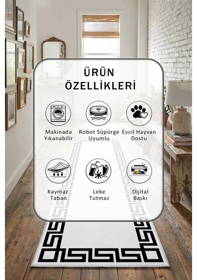 Versus Byz Syh Yıkanabilir Yolluk Siyah