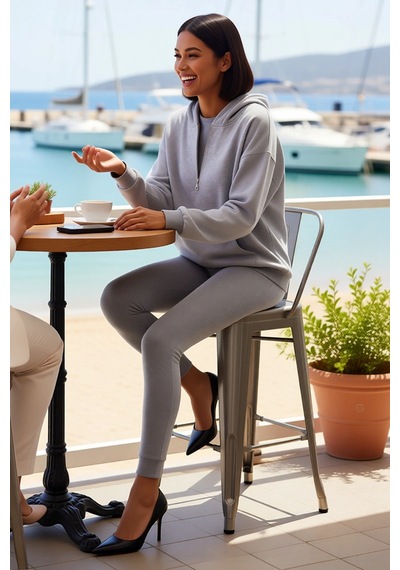 Benerly Kadın Büyük Beden Oversize Kapüşonlu Taytlı Örme Takım %94 Pamuk Gri Benerly Kadın Büyük Beden Oversize Kapüşonlu Taytlı Örme Takım %94 Pamuk Gri