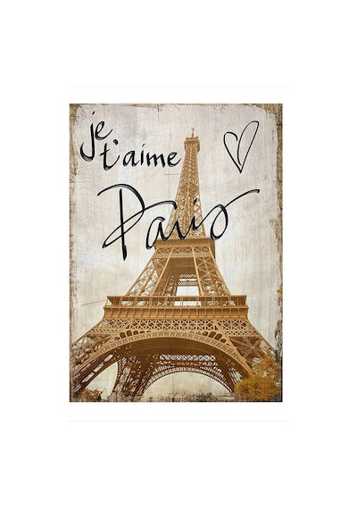 Bedeko Paris Aşkı Tasarım Ahşap Tablo 35 Cm X 50 Cm