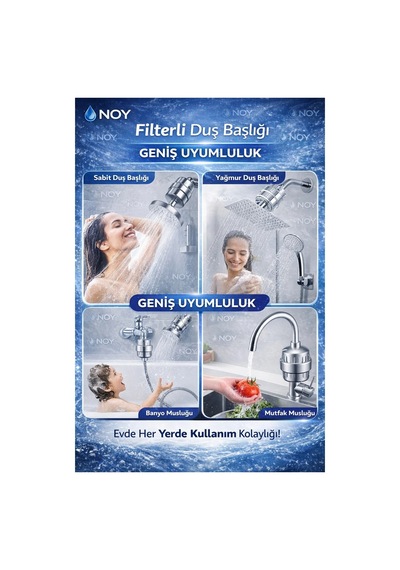 Noy Duş Filtresi Cihazı Duş Sistemi Uyumlu Kireç Ve Klor Önleyici Su Arıtma