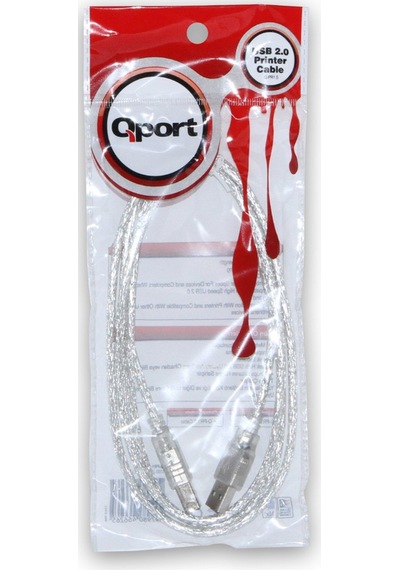 Qport 1.5M Şeffaf Usb Yazıcı Kablosu(Q-Pr1.5)