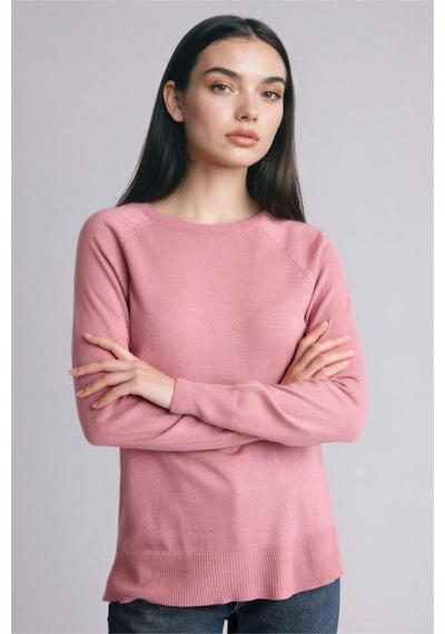 Defacto Relax Fit Bisiklet Yaka Basic Düz Triko Kazak I6913az25wnpn141 Pembe