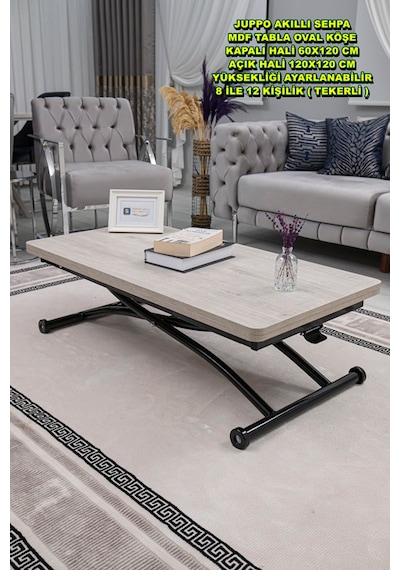 Juppo Üst Tabla Mdf Lizbon Oval Köşe Alt Siyah Dışa Kıvrım