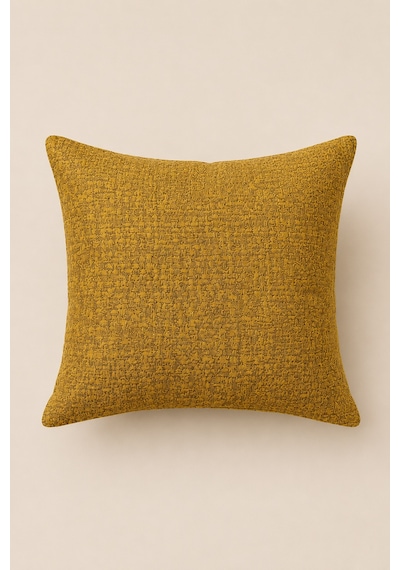 Fuly Consept Texturetone Mustard Hardal Sarısı Dokulu Kumaş Görünümlü Modern Dekoratif Kırlent Kılıfı Çok Renkli