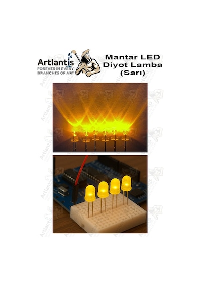 Sarı Mantar Led Diyot Lamba 150 Li 1 Paket Sarı 4.8 Mm Mini Mantar Led Lamba Deney Bilim Proje Arduino Işığı