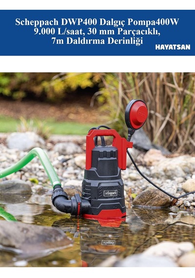 Dwp400 Kombine Dalgıç Pompa 400w 9.000 L/saat, 30 Mm Parçacıklı, 7m Daldırma Derinliği