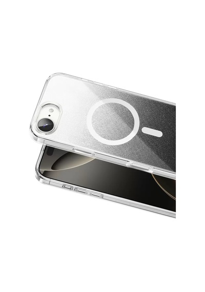 Onegif Apple İphone 17e Sora Simli Magsafe Kapak - Siyah Şeffaf