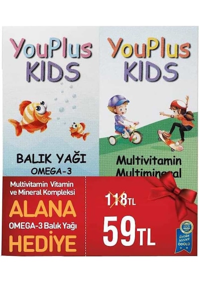 Youplus Kids Multivitamin Balık Yağı Omega 3 Hed