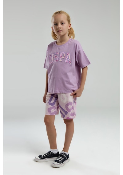 U.S. Polo Assn. Kız Çocuk Mor Bermuda Takım Us2084-c-v2 Mor