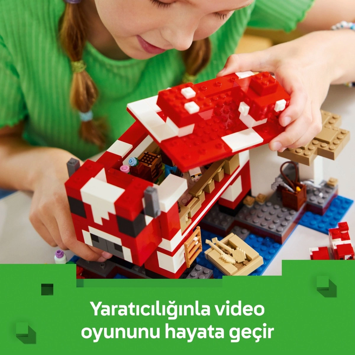 Lego 21270 Minecraft Mooshroom Evi 21270 - 8 Yaş & Üzeri Video Oyunu Seven Çocuklar İçin Yaratıcı Oyuncak Yapım Seti 500 Parça