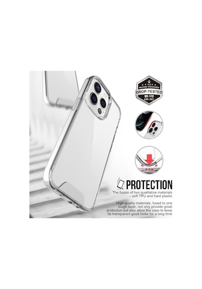 Smcase Apple Uyumlu iPhone 14 Pro Kılıf Transparent Acrylic Tpu Gard Sert Kapak Nano Ekran Koruyucu