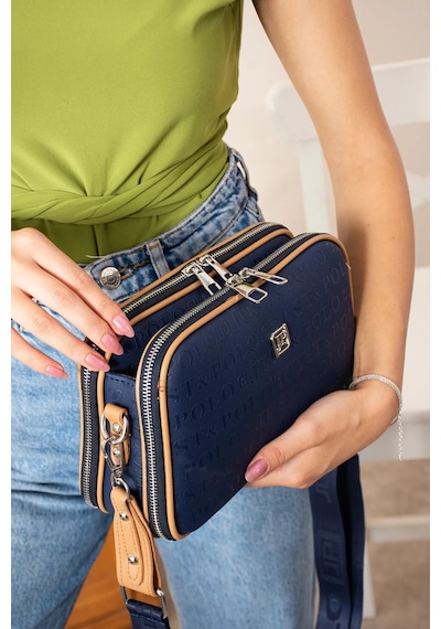 Just Polo Kadın Ayarlanabilir Uzun Askılı Omuz Çantası Ebat 17x27 Lacivert Camel Yeni