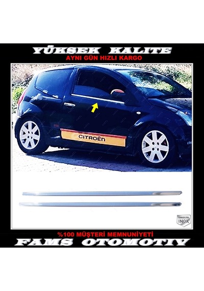 Citroen C2 Krom Cam Çıtası 2 Prç. 2002 Üzeri P. Çelik