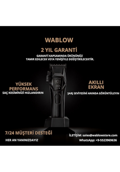 Wablow Saç Kesme Makinesi Şarjlı Tıraş Makinesi Erkek Bakım Seti