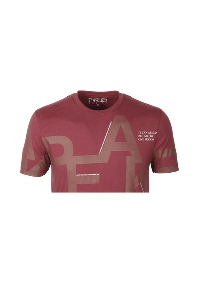 Ncs Bordo Bisiklet Yaka Baskılı Slim Fit Dar Kesim Tshirt 1227-bordo Bordo