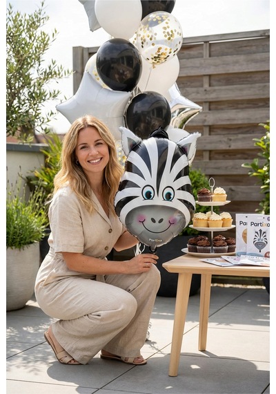 Safari Zebra Kafa Folyo Balon 28x46 Cm Safari Temalı Çocuk Doğum Günü Parti Süsü Çok Renkli