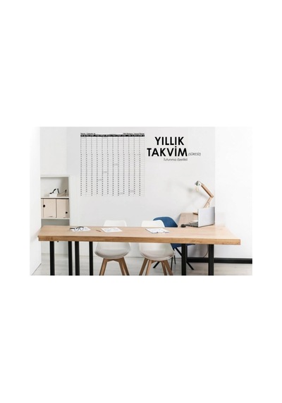 Cengo Yıllık Planlayıcı Takvim Çizelgesi 100x100cm Kağıt Tahta + Doldurulabilir Silgili Beyaz Genel