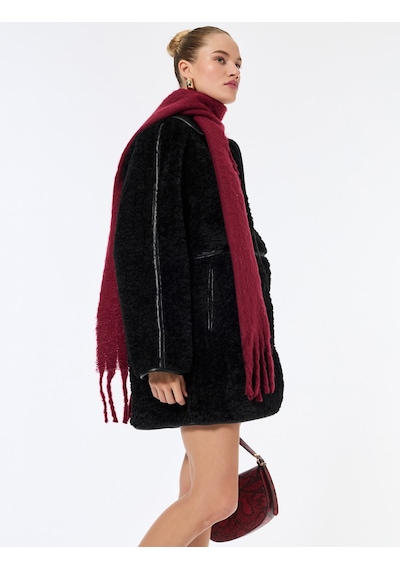 Koton Bonded Kaban Oversize Peluş Düğmeli Cepli Kruvaze Uzun Kollu Siyah 6wak00071ew Siyah Koton Bonded Kaban Oversize Peluş Düğmeli Cepli Kruvaze Uzun Kollu Siyah 6wak00071ew Siyah