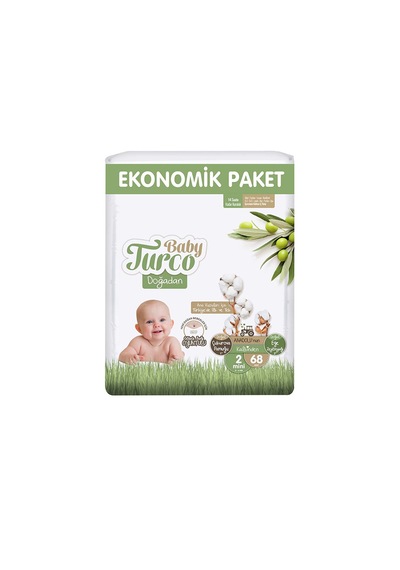 Baby Turco Doğadan Bebek Bezi 2 Numara Mini Ekonomik Paket 68 Adet