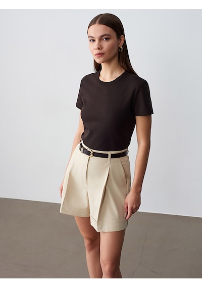 Dilvin 32779 Bisiklet Yaka T-shirt-koyu Kahve Kahverengi Dilvin 32779 Bisiklet Yaka T-shirt-koyu Kahve Kahverengi