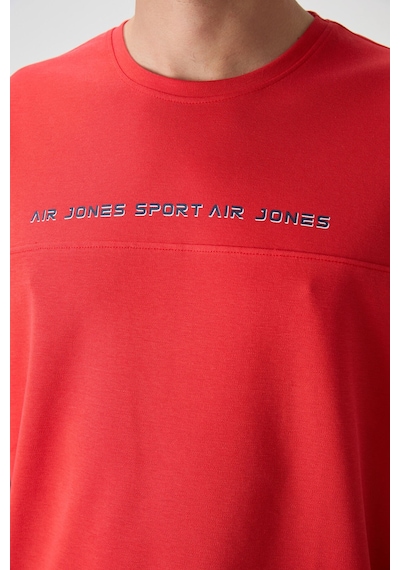 Air Jones Tommy Life Fiesta Pamuklu Kalın Yüzeyi Dokulu Oversize Fit Baskılı Erkek T-shirt - 88371 Kirmizi Air Jones Tommy Life Fiesta Pamuklu Kalın Yüzeyi Dokulu Oversize Fit Baskılı Erkek T-shirt - 88371 Kirmizi