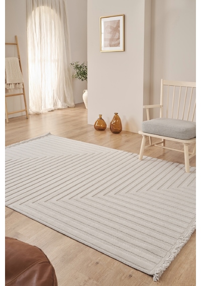 Kaşmir Halı İskandinav Rune Gray Salon Mutfak Halısı Yolluk Gri