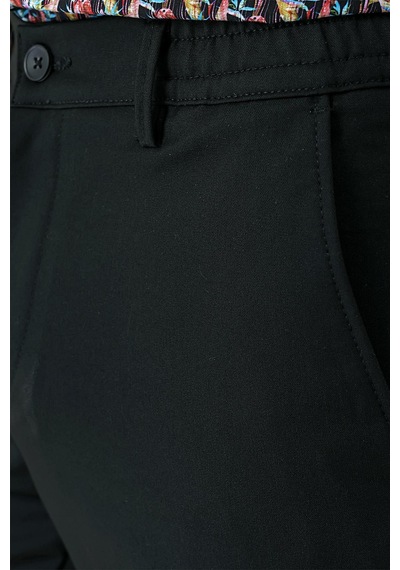 Efor Comfort Fit Yan Cep Beli Lastikli Esnek Pamuk Siyah Jogger Pantolon P 1143 Siyah