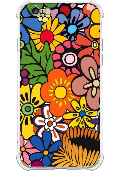 Apple Uyumlu iPhone 6s Retro Color 2 Baskılı Şeffaf Köşe Korumalı Antişok Kılıf
