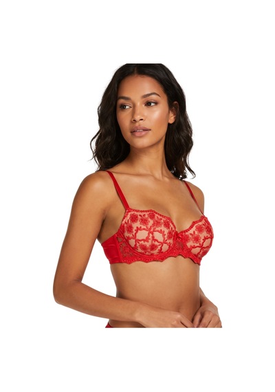 Donlaritta Kırmızı Dolgulu Desenli Push Up Destekli Sütyen 70b - 75b - 80b- 85b