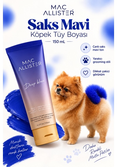 Mac Allister Kedi Köpek Tüy Boyası Saks Mavi Renkli 150 Ml