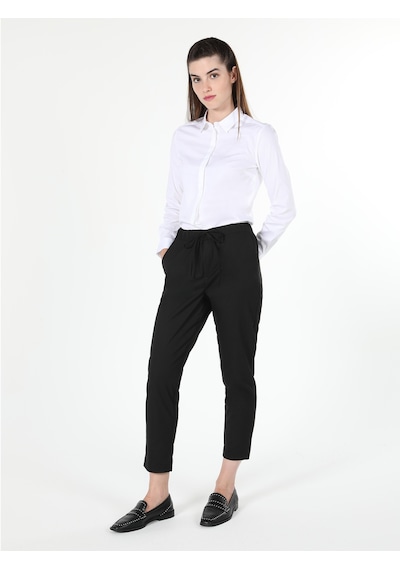 Colin's Düşük Bel Normal Kesim Düz Paça Siyah Kadın Pantolon CL1055028_Q1.V2_BLK Siyah