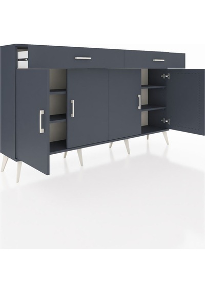 Arges Konsol 4 Raflı 2 Çekmeceli 4 Kapaklı 176x30x99 Antrasit-ant Antrasit-antrasit Arges Konsol 4 Raflı 2 Çekmeceli 4 Kapaklı 176x30x99 Antrasit-ant Antrasit-antrasit