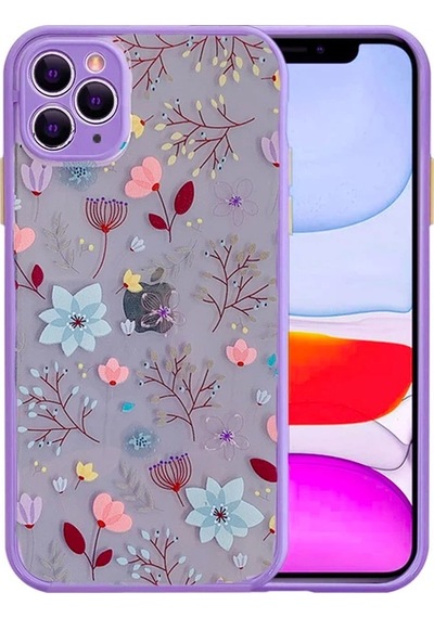 iPhone Uyumlu 11 Pro Max 6.5inç Kamera Korumalı Çiçek Desenli Silikon Kılıf- 5775 Mh-hs0422-4366