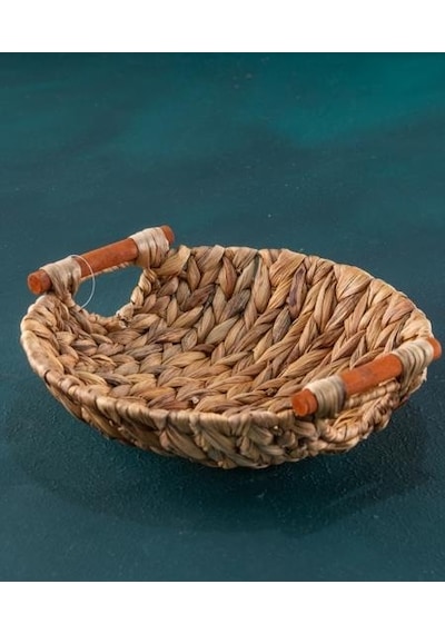 Acar 55 Yuvarlak Hasır Ekmek Sepeti 28x28 Cm Kahverengi