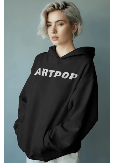 Sevbano Artpop Lady Gaga Şarkıcı Sırt Baskılı Unisex Oversize Premium Hoo Siyah