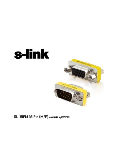 Vga Metal Çevirici Erkek-Dişi 15 Pin S-Lınk Sl-15Fm
